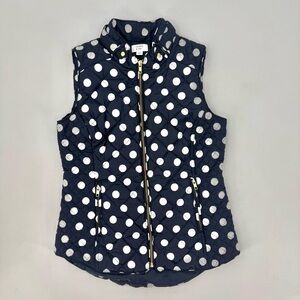 Polka Dot Quilted Vest Lightweight Coastal Grandma Old Money Polished Equestrian